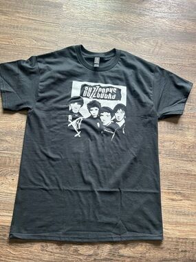 Buzzcocks UK Punk Clash Pistols Black Graphic Band Tee with White Print Small
